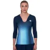 Camiseta Feminina Bidi Badu Spectrum V-Neck Aqua Azul Escuro