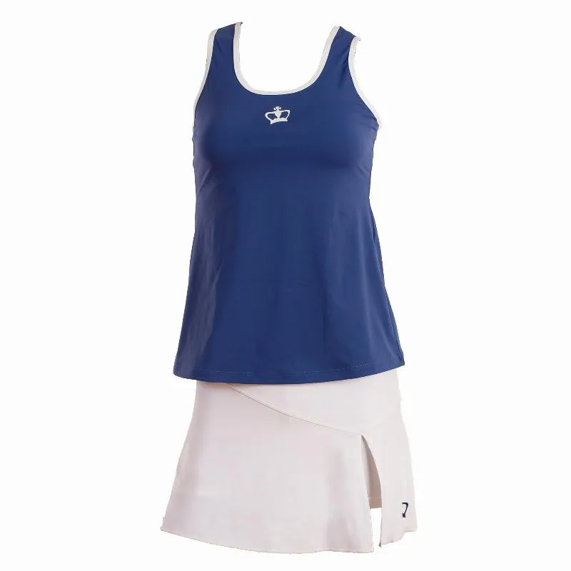 T-shirt donna con corona nera Creta Blu Bianca