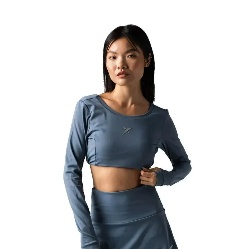 Drop Shot Monarca Longsleeve Crop T-Shirt Grey Women