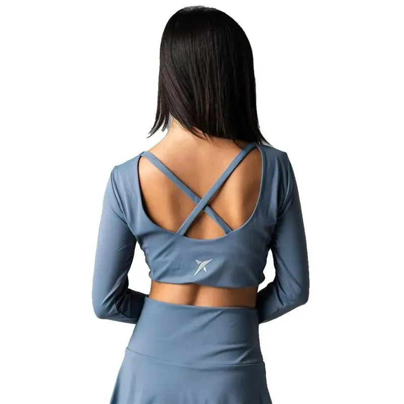 Drop Shot Monarca Longsleeve Crop T-Shirt Grey Women