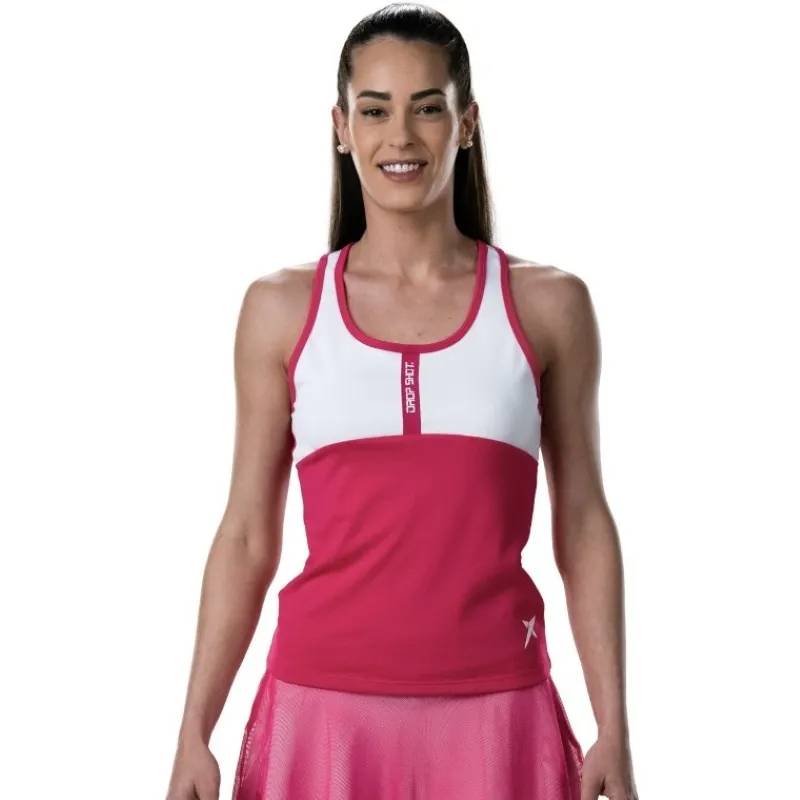Camiseta Drop Shot Sol Azalea Rosa Branco