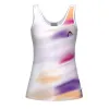 Camiseta Branca Roxa Borrada da Cabeça Feminina