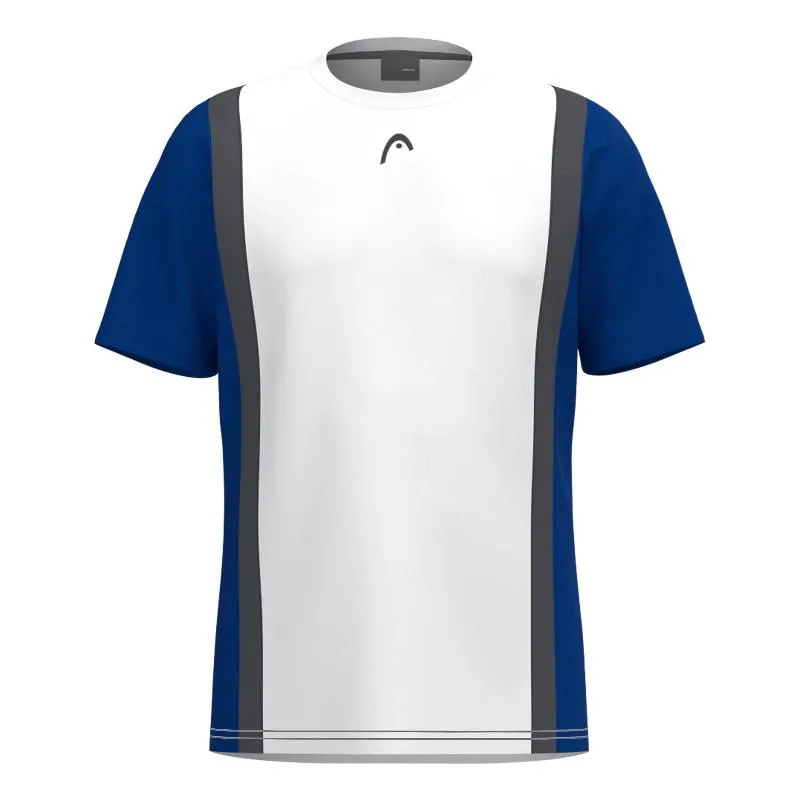 Camiseta Head Club 25 Tech Branco Azul Royal Junior