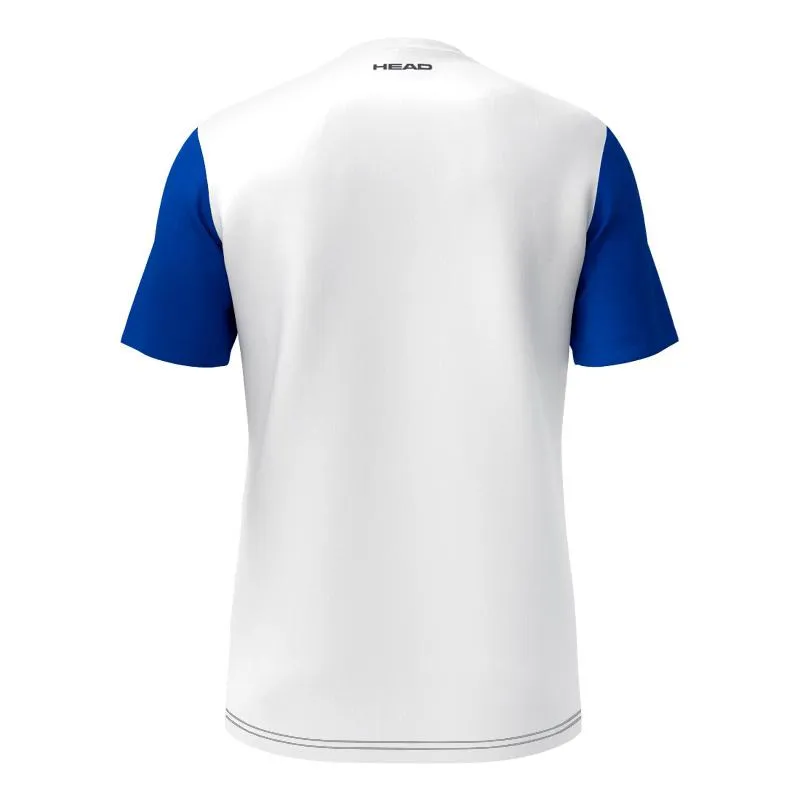 Camiseta Head Club 25 Tech Branco Azul Royal Junior
