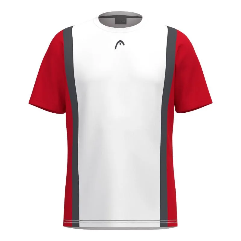Camiseta Head Club 25 Tech Branca Vermelha Júnior