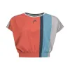 Cabeca Crop Top T-shirt Coral Mulheres
