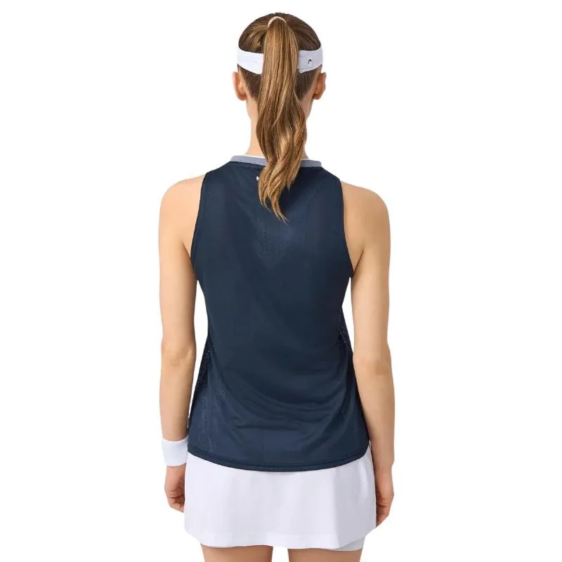 Camiseta Feminina Head Performance Azul Marinho Prata
