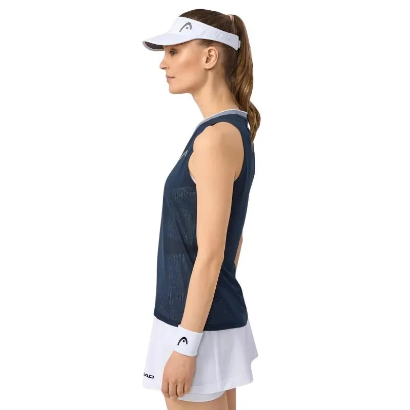 Camiseta Feminina Head Performance Azul Marinho Prata