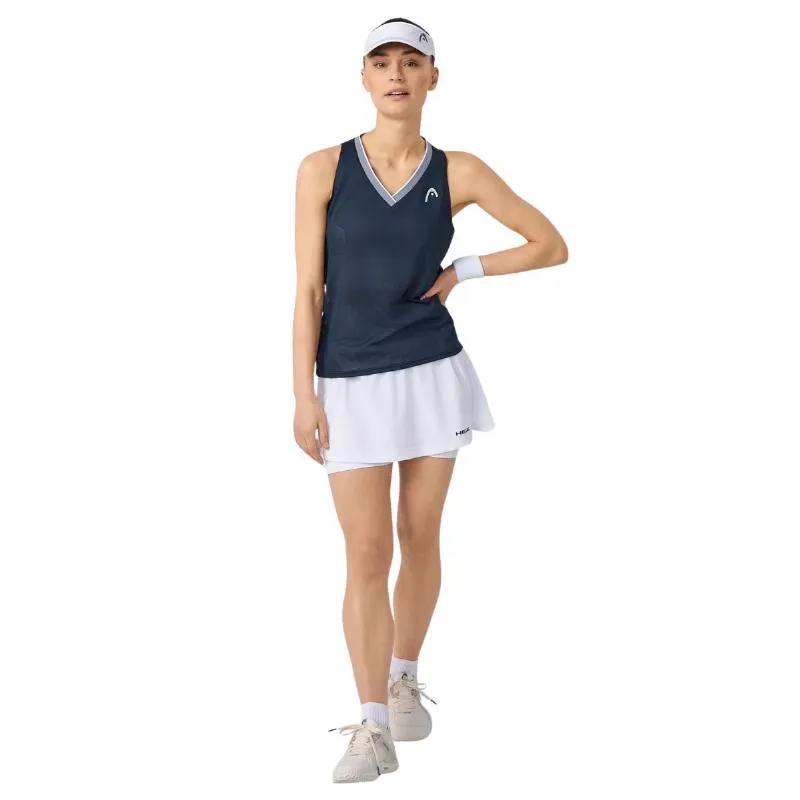 Camiseta Feminina Head Performance Azul Marinho Prata