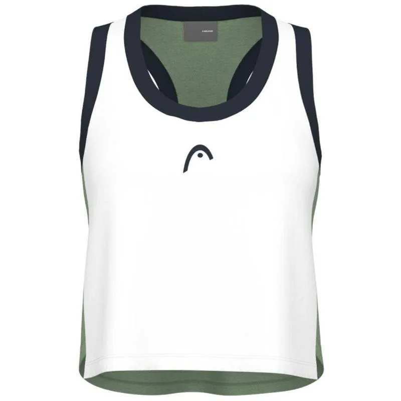 Cabeça das mulheres jogar Crop Top branco verde T-Shirt