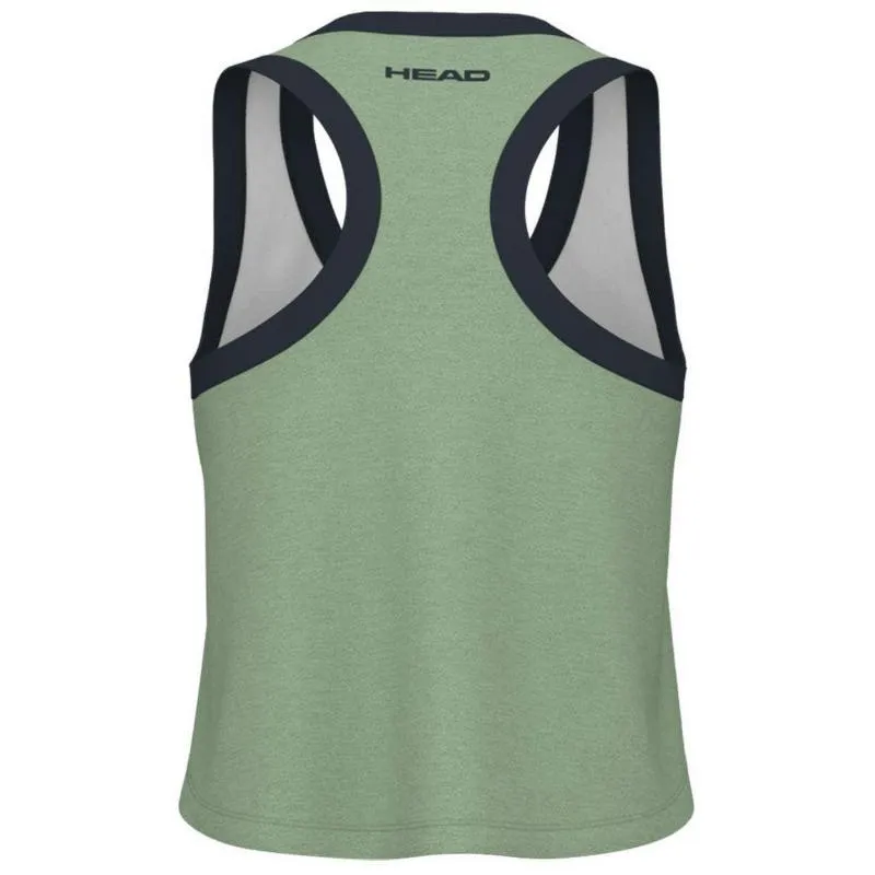 Cabeça das mulheres jogar Crop Top branco verde T-Shirt