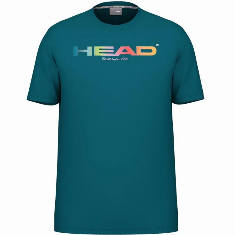 Camiseta Head Rainbow Teal Blue