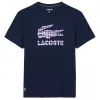 Camiseta de tênis Lacoste Daniil Medvedev azul marinho