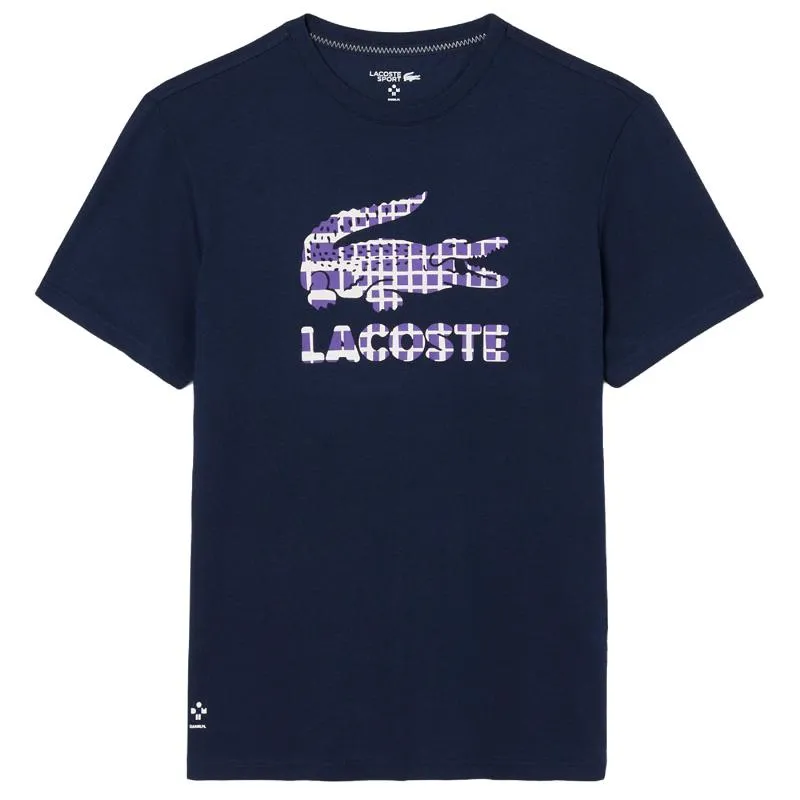 Camiseta de tênis Lacoste Daniil Medvedev azul marinho