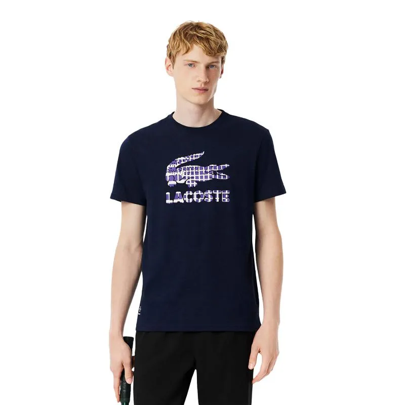 Camiseta de tênis Lacoste Daniil Medvedev azul marinho