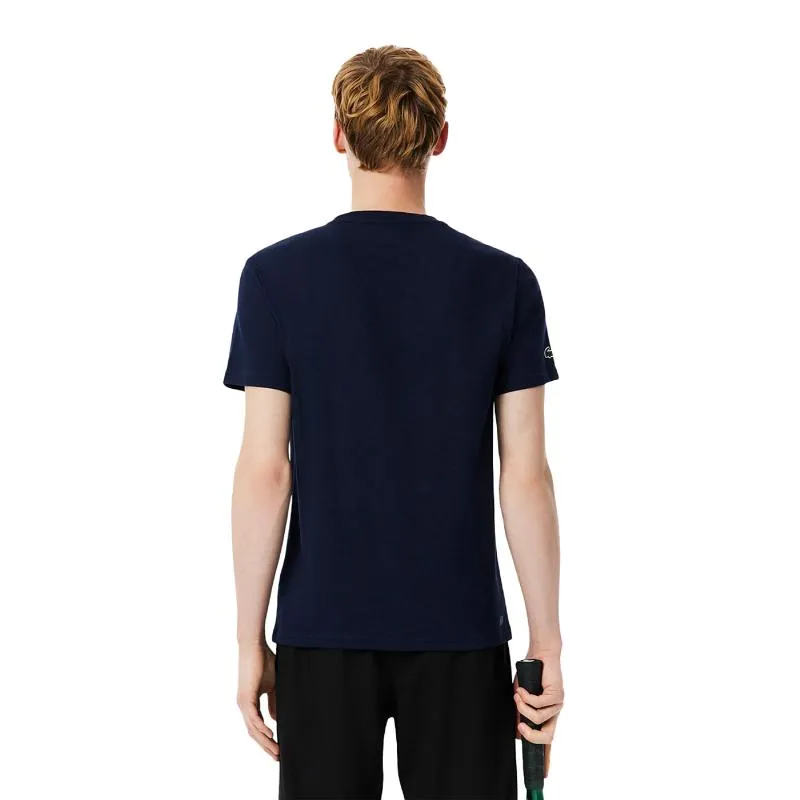 Camiseta de tênis Lacoste Daniil Medvedev azul marinho