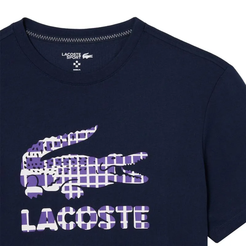 Camiseta de tênis Lacoste Daniil Medvedev azul marinho