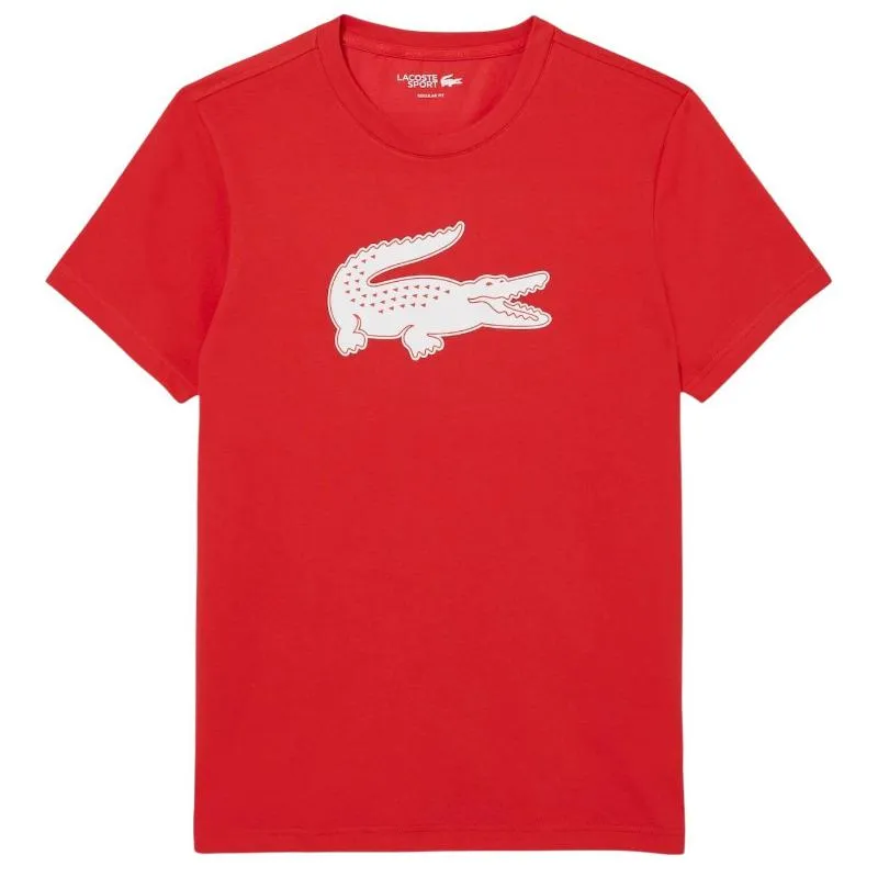 Camiseta Lacoste Sport Vermelha Branca