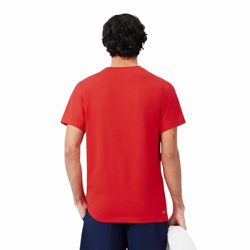 Camiseta Lacoste Sport Vermelha Branca