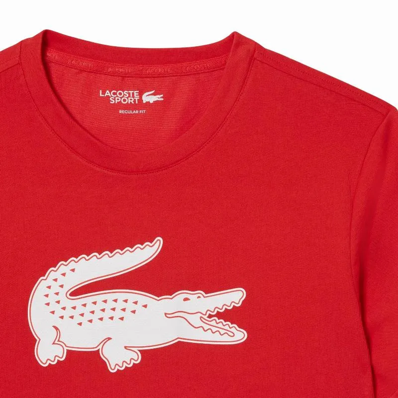 Camiseta Lacoste Sport Vermelha Branca