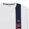 Camiseta Lacoste Sport Ultra Dry Branca Azul Marinho