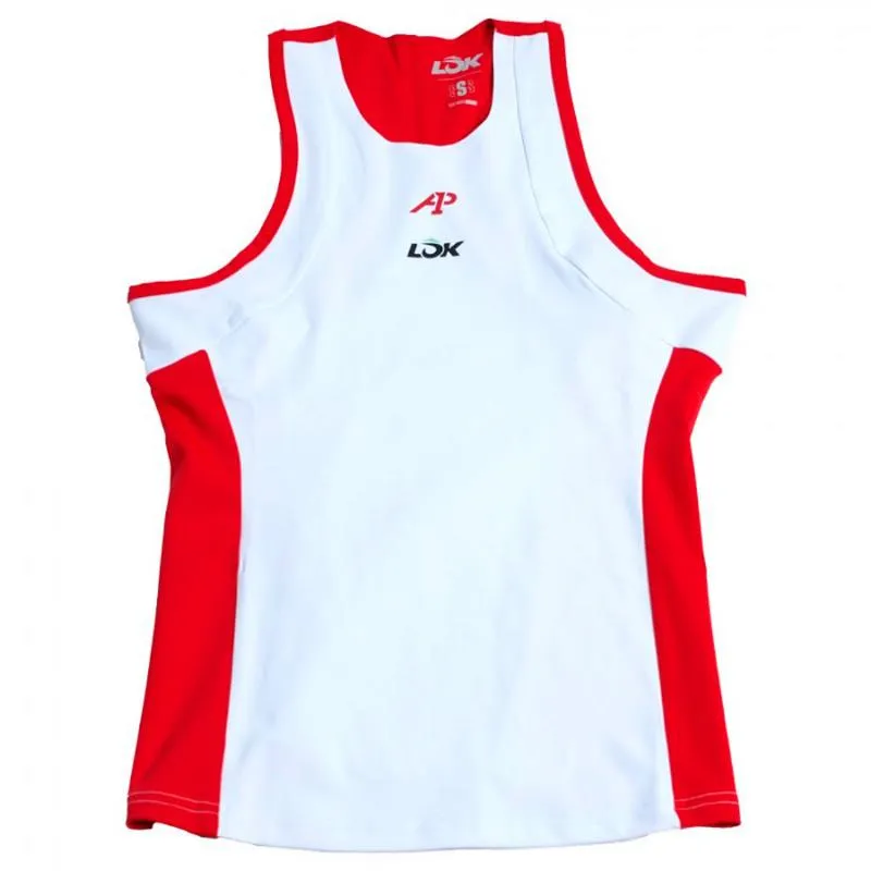 Lok A1 Padel Elk Branco Vermelho Camiseta Feminina