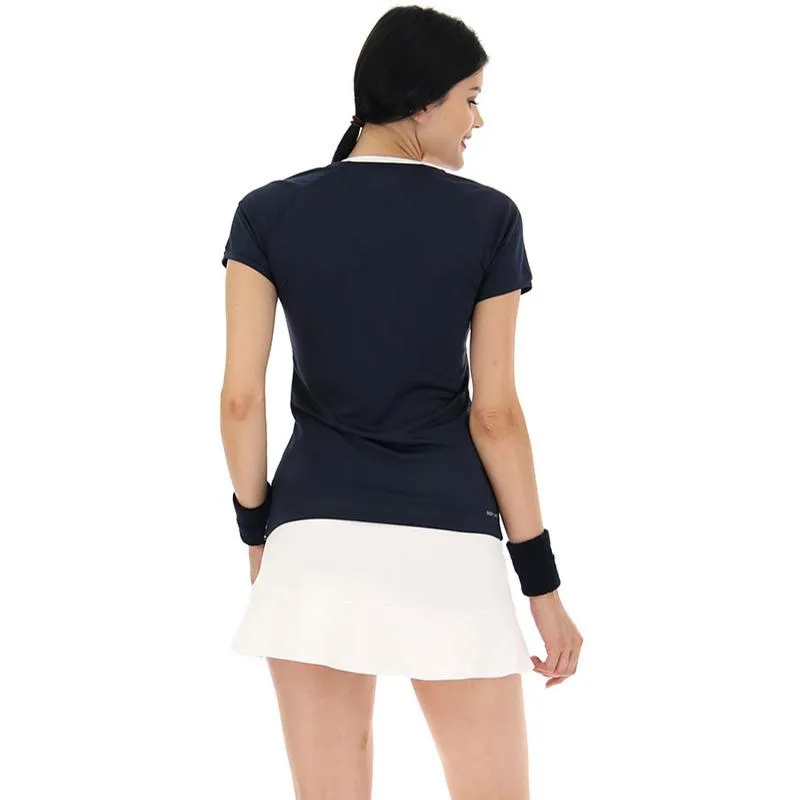 Camiseta Feminina Lotto Squadra II Azul Marinho Branco