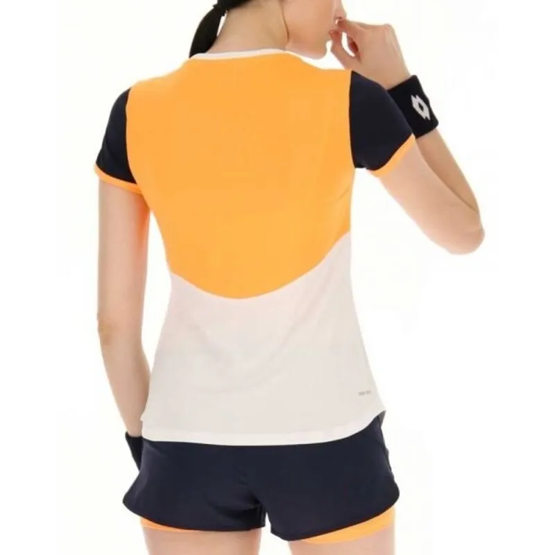 Camiseta Feminina Lotto Top IV Branco Laranja