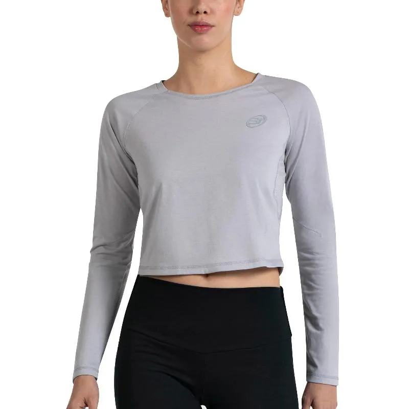 Camiseta Manga Larga Bullpadel Almo Gris Perla Mujer