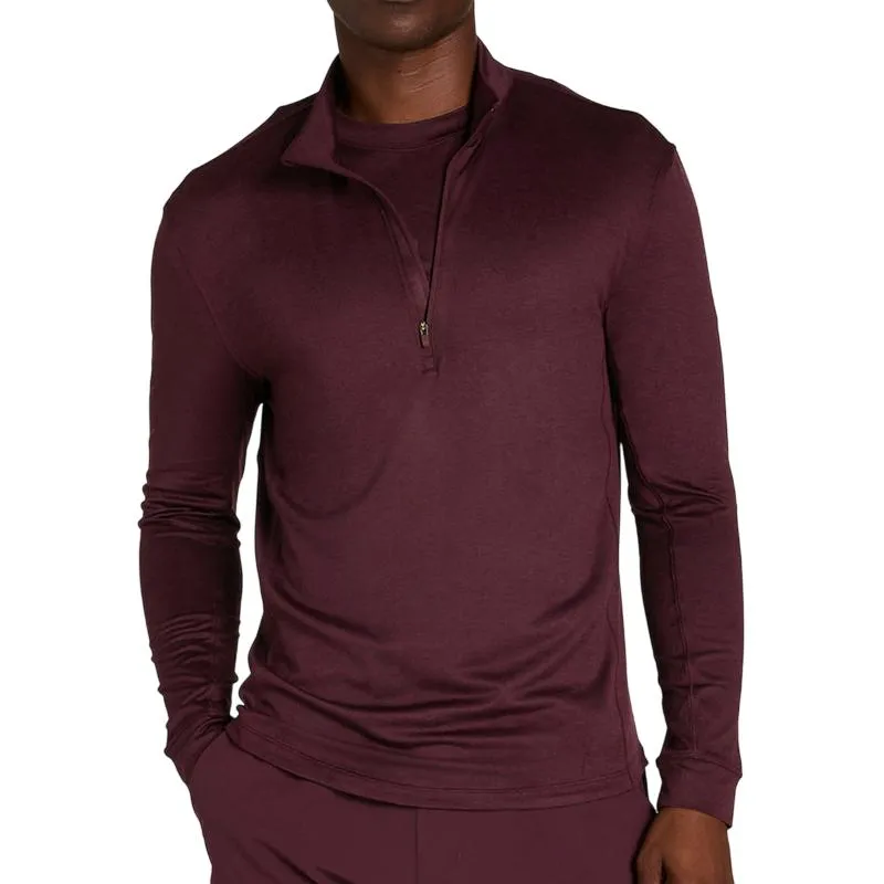 Camiseta Manga Larga Wilson Everyday Performance Half Zip Rojo Oscuro