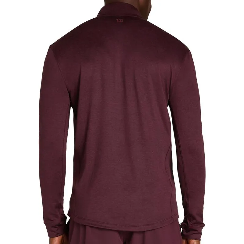 Camiseta Manga Larga Wilson Everyday Performance Half Zip Rojo Oscuro