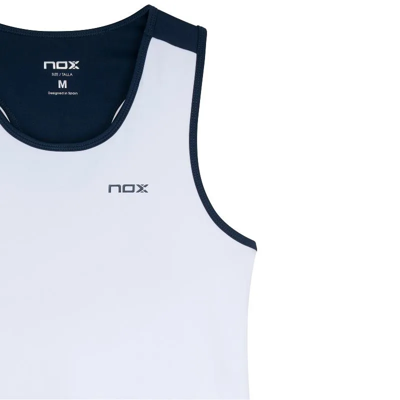 Camiseta Feminina Azul Marinho Branca da Equipe Nox
