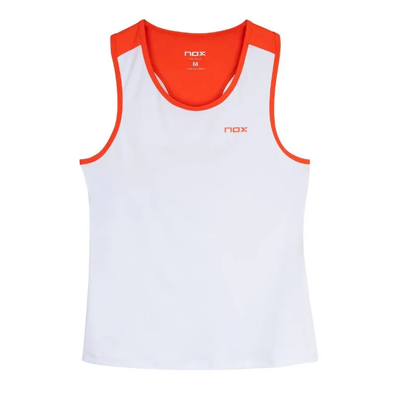 Camisa Branca Vermelha Feminina do Time Nox