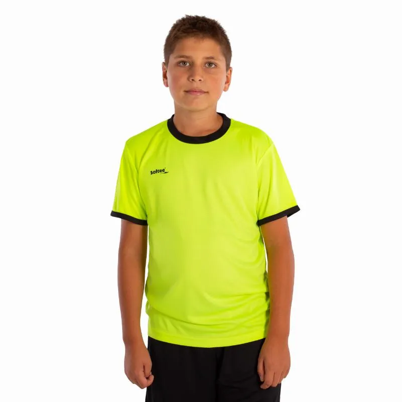 Camiseta Softee Galaxy Fluorescente Amarela Preta Júnior