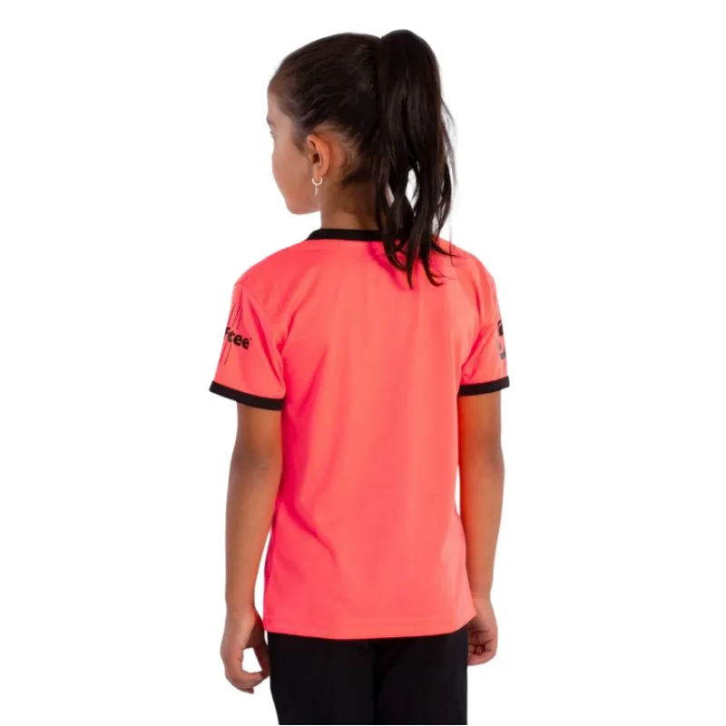 Camiseta Softee Tipex Coral Fluor Preto Júnior