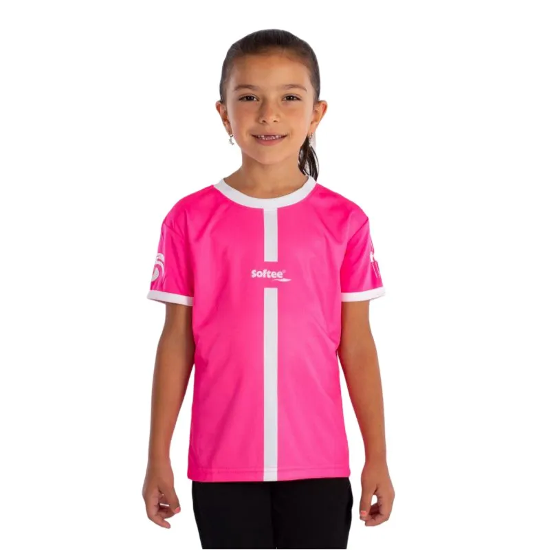 Camiseta Softee Tipex Fuchsia Fluor Branca Júnior