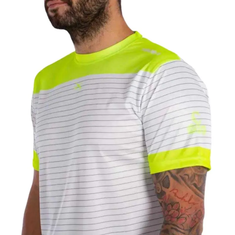 Vibora Preto Mamba X Aniversário T-Shirt Branco Amarelo Fluor