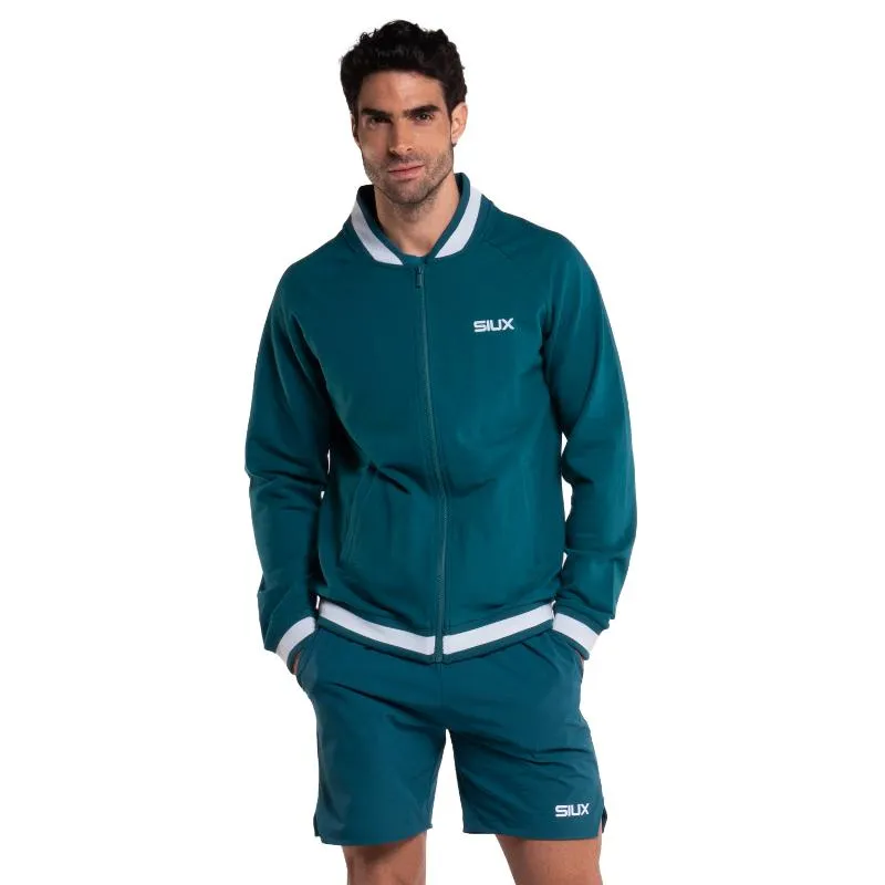 Jaqueta de seda verde Siux