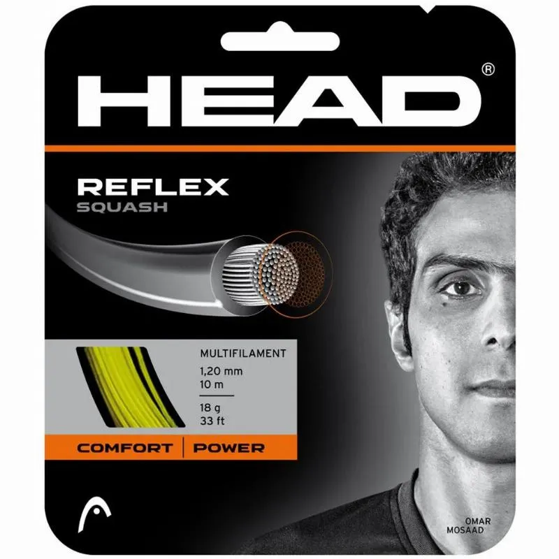 Squash 10m Head Reflex 1,20mm Corda Amarela