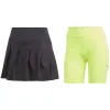 Saia Adidas Plissada Aeroready Pro Black Lime