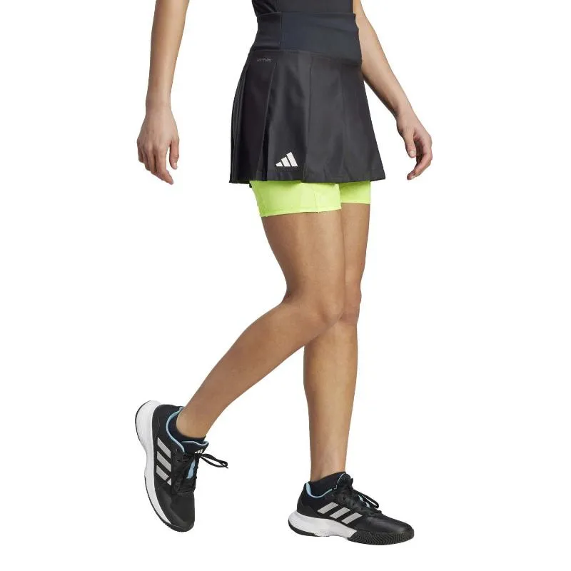 Saia Adidas Plissada Aeroready Pro Black Lime