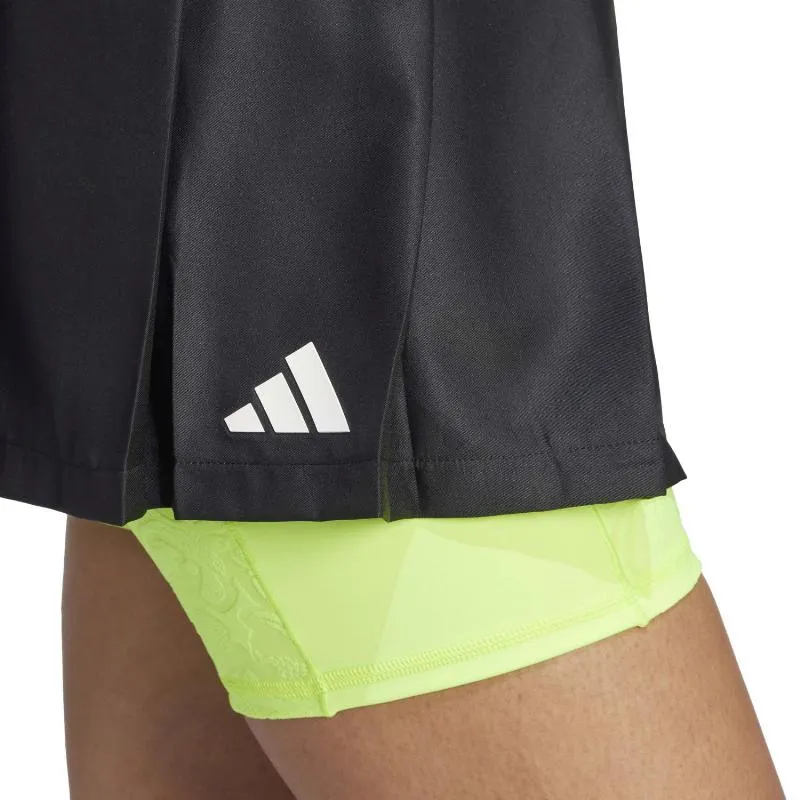 Saia Adidas Plissada Aeroready Pro Black Lime