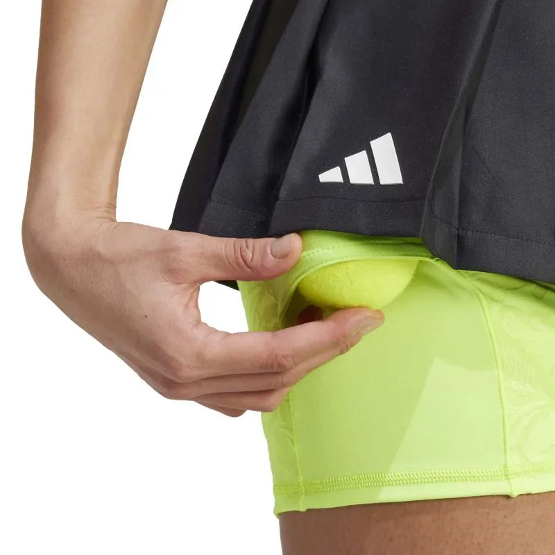 Saia Adidas Plissada Aeroready Pro Black Lime
