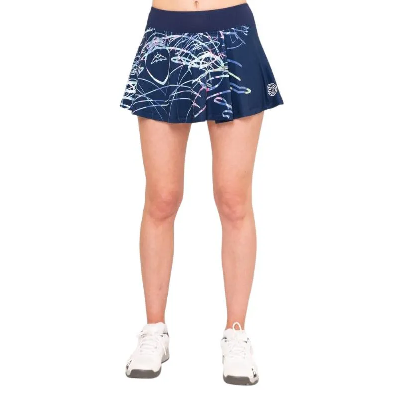 Falda Bidi Badu Decoração Estampada Ondulada Azul Oscuro