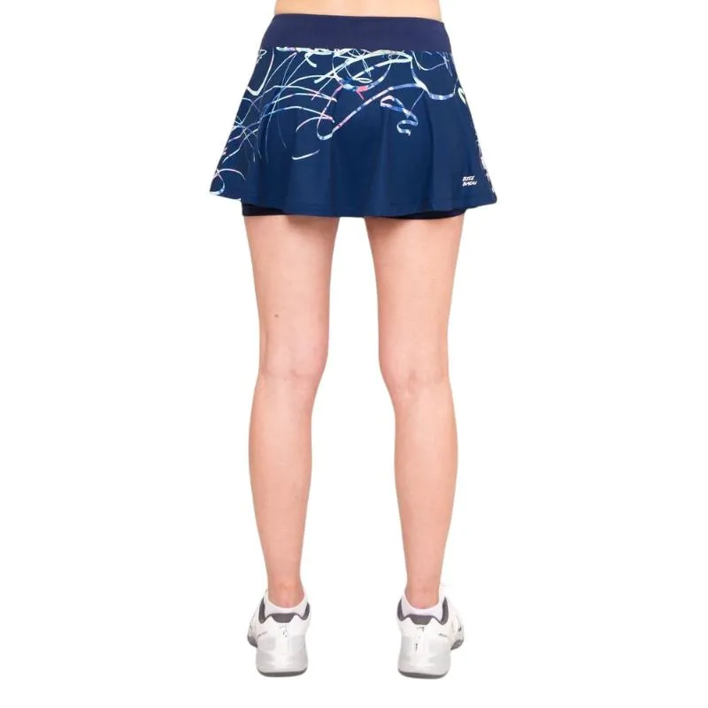 Falda Bidi Badu Decoração Estampada Ondulada Azul Oscuro