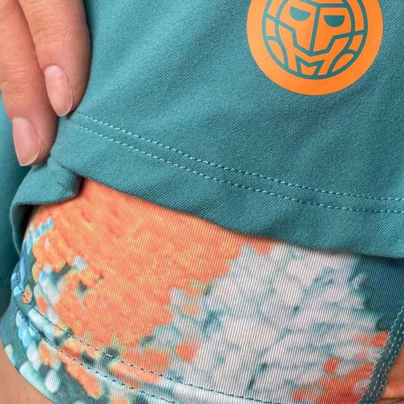 Falda Bidi Badu Melbourne Impresso Ondulado Petroleo Naranja