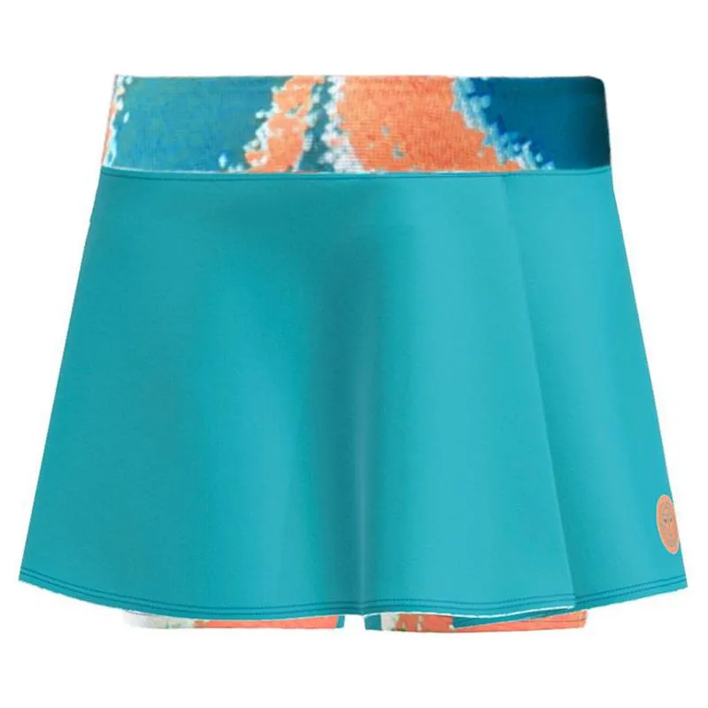 Falda Bidi Badu Melbourne Impresso Ondulado Petroleo Naranja Junior