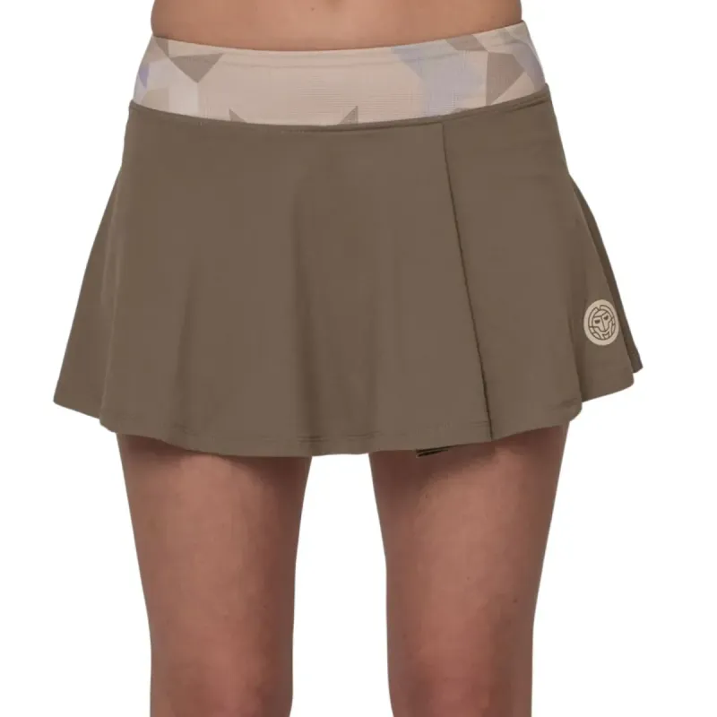 Falda Bidi Badu Paris Estampado Ondulado Marron Bege