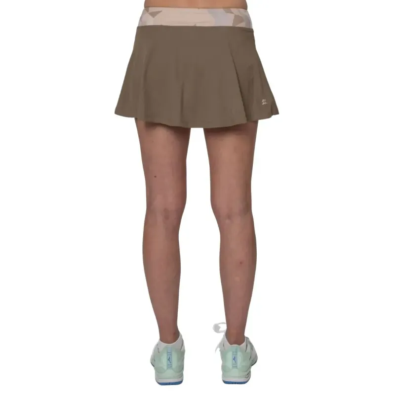 Falda Bidi Badu Paris Estampado Ondulado Marron Bege