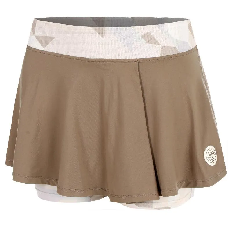 Falda Bidi Badu Paris Estampado Ondulado Marron Bege Júnior